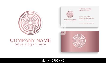 Circle and rings logo. Austractive universal logo for business. Twisted elegant waves. Template for creating a unique luxury design Stock Vector