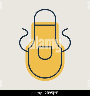 Kitchen apron protective garment vector icon. Graph symbol for cooking web site design, logo, app, UI Stock Vector