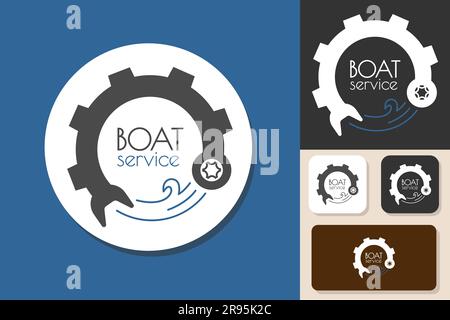 Boat service logo. Simple vector illustration Stock Vector