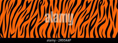 Tiger animal orange and black print Stock Vector