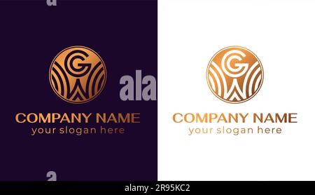 GW, WG logo. Luxury badge and monogram. Vector elegant logo. Letter WG design Stock Vector