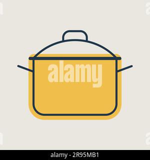 Saucepan vector icon. Cooking pot or pan sign. Graph symbol for cooking web site design, logo, app, UI Stock Vector