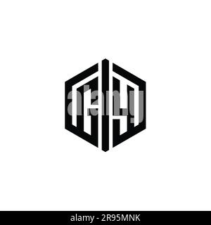 GY Letter Logo monogram hexagon shape with triangle outline sharp slice ...