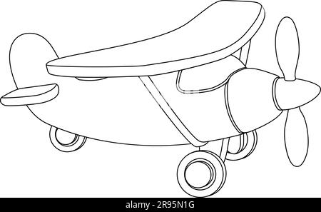 Airplane Drawing Line Art Vector Illustration Coloring Book Cartoon  Aeroplane Stock Vector by ©Ahmedrazu 583207310