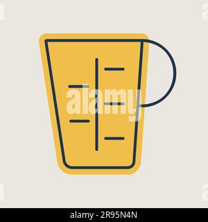 Measuring cup, beaker vector icon. Kitchen appliance. Graph symbol for cooking web site design, logo, app, UI Stock Vector
