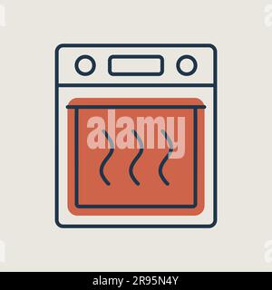 Electric oven vector kitchen icon. Graph symbol for cooking web site design, logo, app, UI Stock Vector