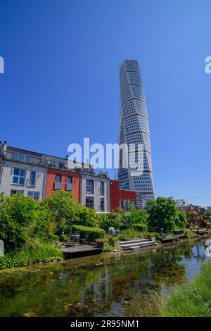 Malmö, Stadtentwicklungsgebiet Västra Hamnen, Turning Tower von Santiago Calatrava // Malmö, Västra Hamnen Development Area, Turning Tower by Santiago Stock Photo