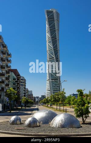 Malmö, Stadtentwicklungsgebiet Västra Hamnen, Turning Tower von Santiago Calatrava // Malmö, Västra Hamnen Development Area, Turning Tower by Santiago Stock Photo