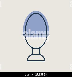 Soft boiled egg in an egg cup vector icon. Kitchen appliance. Graph symbol for cooking web site design, logo, app, UI Stock Vector