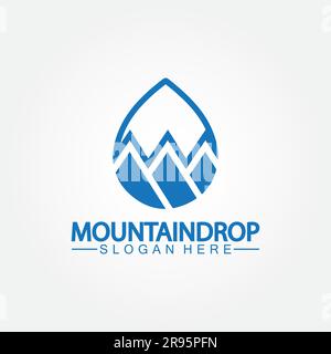 Water drop with mountain Logo vector illustration for water business stock illustration Stock Vector