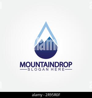 Water drop with mountain Logo vector illustration for water business stock illustration Stock Vector