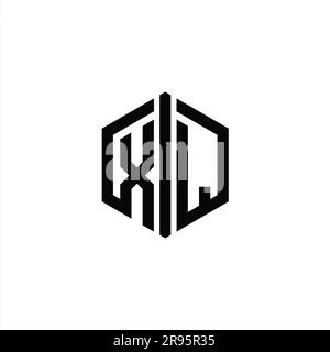 XL Letter Logo monogram hexagon shape with triangle outline sharp slice ...