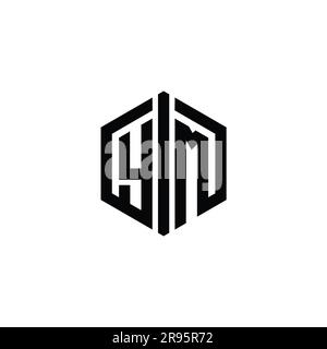 YM Letter Logo monogram hexagon shield shape crown castle geometric ...