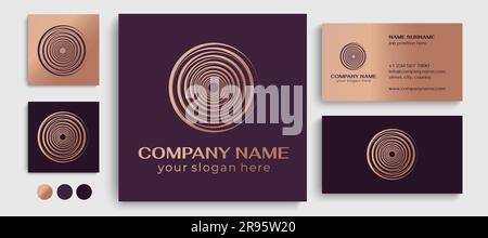 Circle and rings logo. Abstract universal logo for business.Swirling elegant waves. Template for creating a unique luxury design, logo Stock Vector