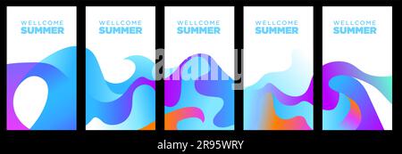 summer vibes fluid abstract vector illustration Stock Vector