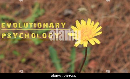 Forensic psychology sentence was written. Background of yellow flower. Stock Photo