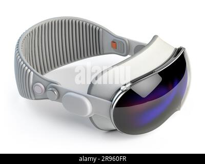 Virtual reality headset on white background, illustration Stock Photo ...