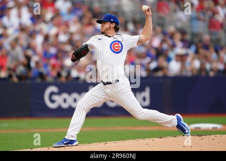 Justin Steele #35 of the Chicago Cubs during the press conference ahead of  the 2023 MLB London Series Workout Day for St. Louis Cardinals and Chicago  Cubs at London Stadium, London, United