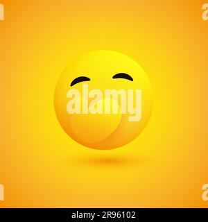 Premium Vector  Smile emoticon on yellow background