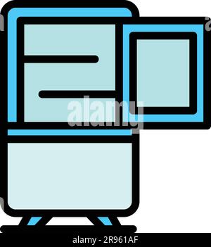 Fridge repair icon. Outline Fridge repair vector icon for web design isolated on white background color flat Stock Vector