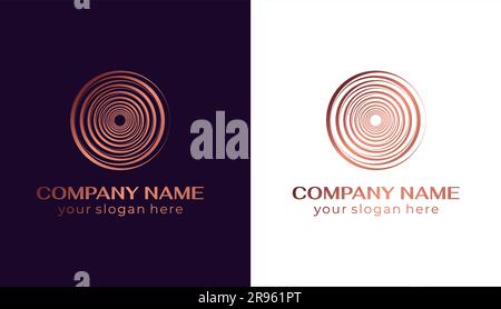 Circle and rings logo. Abstract universal logo for business.Swirling elegant waves. Template for creating a unique luxury design, logo Stock Vector