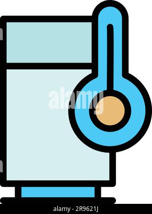 Degree fridge icon. Outline Degree fridge vector icon for web design isolated on white background color flat Stock Vector