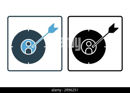 Target market icon. Target and people. icon related to customer target, digital marketing. Solid icon style design. Simple vector design editable Stock Vector