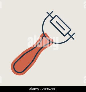 Peeler vector icon. Potato peeler sign. Kitchen appliance. Graph symbol for cooking web site design, logo, app, UI Stock Vector
