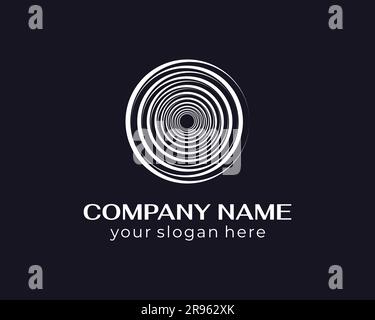 Circle and rings logo. Abstract universal logo for business.Swirling elegant waves. Template for creating a unique luxury design, logo Stock Vector