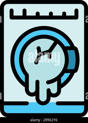 Electric broken washer icon. Outline Electric broken washer vector icon for web design isolated on white background color flat Stock Vector