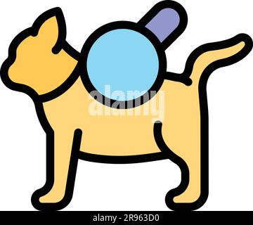 Dog care icon. Outline Dog care vector icon for web design isolated on white background color flat Stock Vector