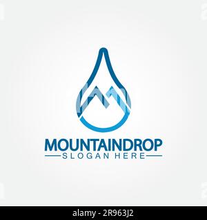 Water drop with mountain Logo vector illustration for water business stock illustration Stock Vector