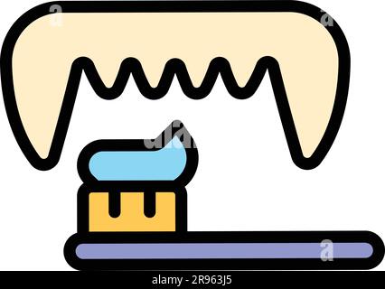 Veterinary clinic toothpaste icon. Outline Veterinary clinic toothpaste vector icon for web design isolated on white background color flat Stock Vector