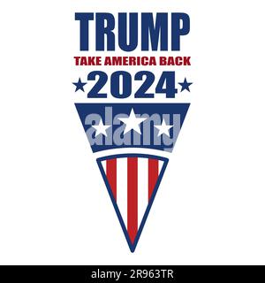 Trump reelection in 2024. Trump 2024. Vector illustration Stock Vector