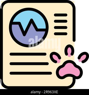 Veterinary clinic report icon. Outline Veterinary clinic report vector icon for web design isolated on white background color flat Stock Vector