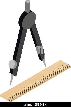 Ruler for drawing icon, isometric 3d style Stock Vector Image & Art - Alamy