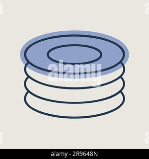 Plates, dishes vector icon. Kitchen appliance. Graph symbol for cooking web site design, logo, app, UI Stock Vector