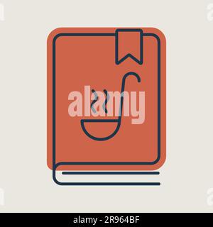 Cookbook or cookery book vector icon. Recipe book. Kitchen appliance. Graph symbol for cooking web site design, logo, app, UI Stock Vector