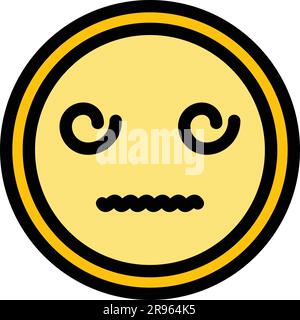 Poker face icon. Outline Poker face vector icon for web design isolated on white background color flat Stock Vector