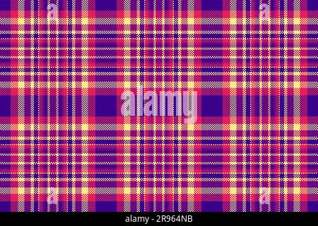 Tartan background vector of pattern fabric texture with a seamless textile plaid check in violet and light goldenrod colors. Stock Vector