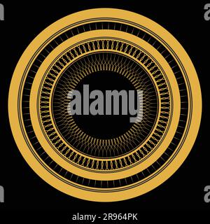 Circular Design in gold gradient circular pattern geometric vector Stock Vector