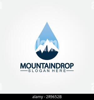 Water drop with mountain Logo vector illustration for water business stock illustration Stock Vector