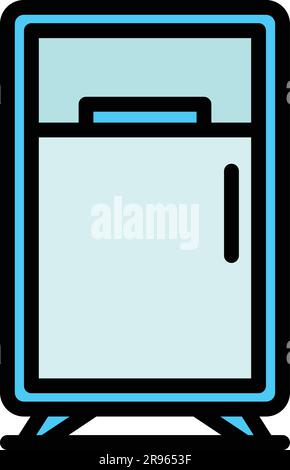 Maintenance refrigerator icon. Outline Maintenance refrigerator vector icon for web design isolated on white background color flat Stock Vector