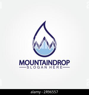 Water drop with mountain Logo vector illustration for water business stock illustration Stock Vector