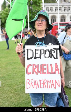 London, UK. 24th June, 2023. Just Stop Oil activists and other protesters in Parliament square in solidarity with jailed activists Marcus Decker and Morgan Trowland, London, UK. Credit: See Li/Picture Capital/Alamy Live News Stock Photo