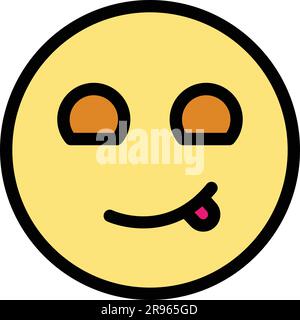 Winking face icon. Outline Winking face vector icon for web design isolated on white background color flat Stock Vector