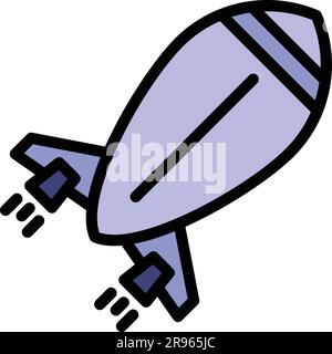 Spacecraft transport icon. Outline Spacecraft transport vector icon for web design isolated on white background color flat Stock Vector
