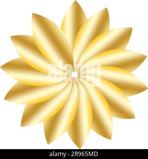 Floral leaf decorative ornamental design with branches in golden gradient premium vector art symmetrical Stock Vector