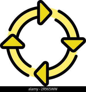 Regeneration arrows icon. Outline Regeneration arrows vector icon for web design isolated on white background color flat Stock Vector