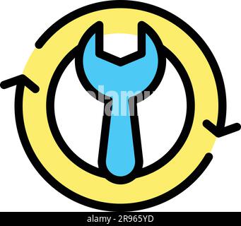 Settings backup icon. Outline Settings backup vector icon for web design isolated on white background color flat Stock Vector